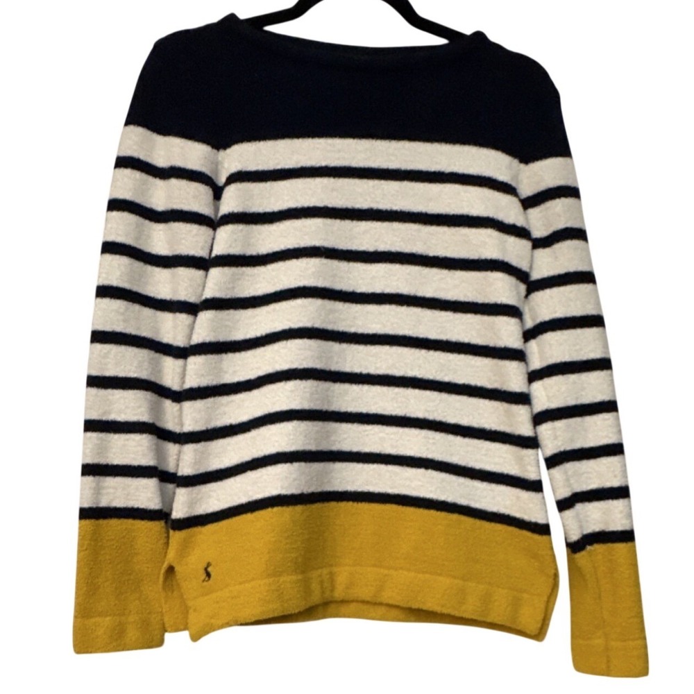 Joules Seaham Striped Knit Pullover Sweater‎ Navy Cream Gold | US 2 (UK 6)